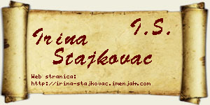 Irina Stajkovac vizit kartica